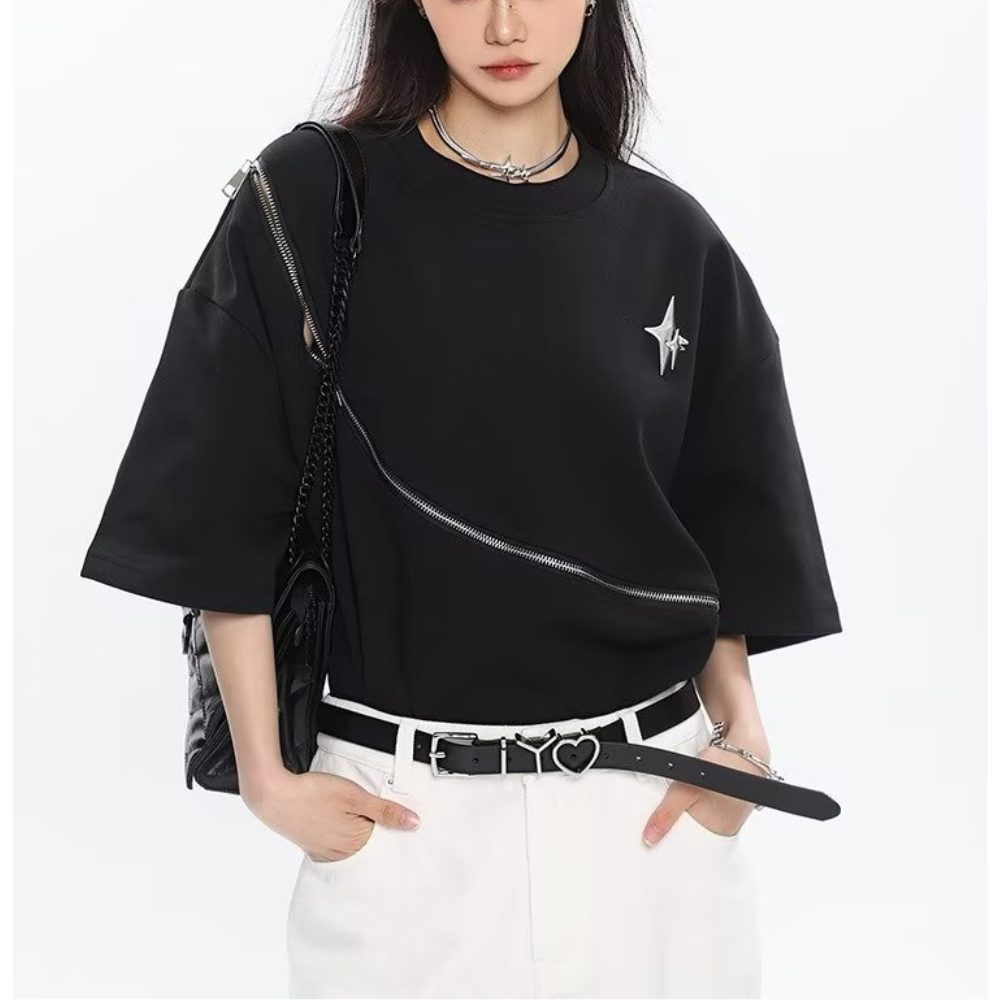 Urban Black Zip Soft T-shirt