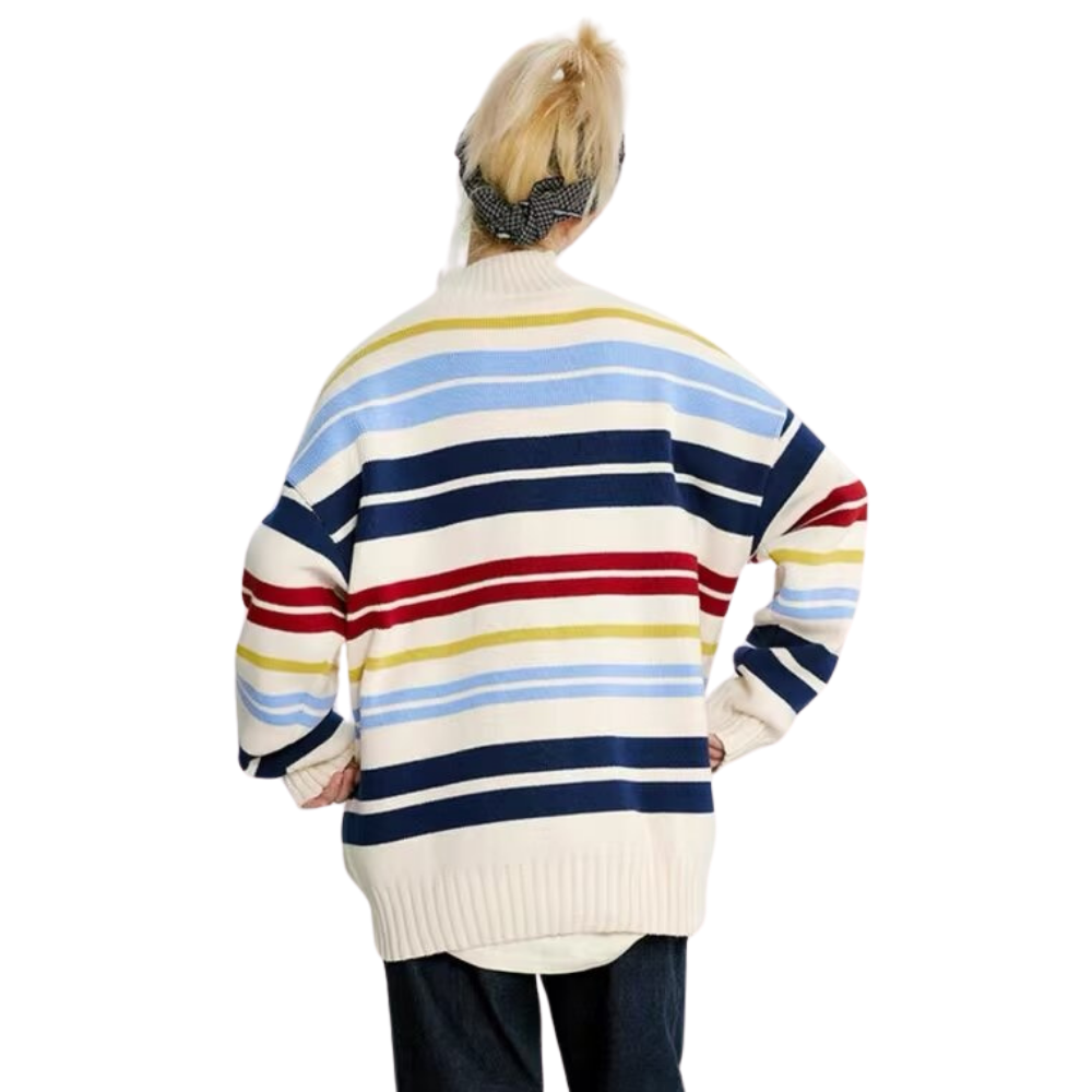Japanese Striped Cardigan Sweater