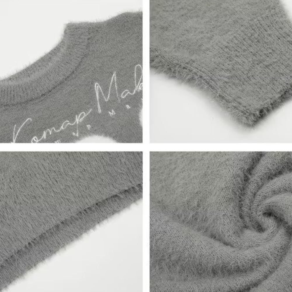 OOC' Cartoon Mickey Mouse Letters Crewneck Sweater