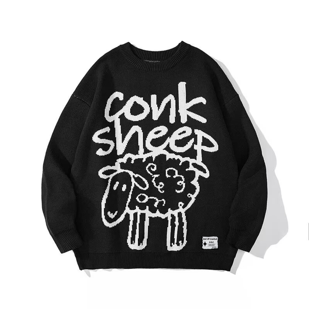 OOC' Cute Cartoon Sheep Pattern Knitted Sweater