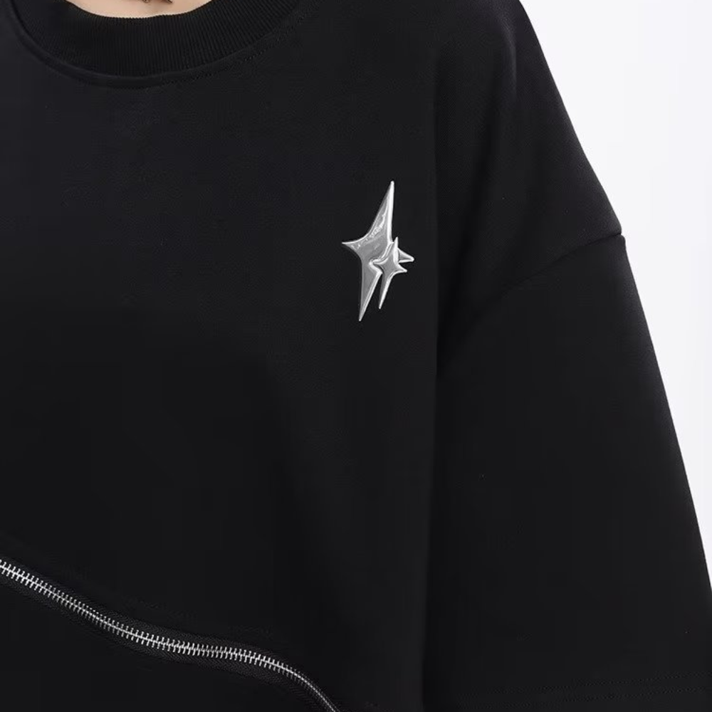 Urban Black Zip Soft T-shirt