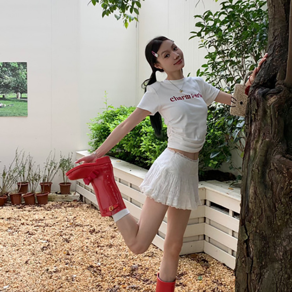 Women's Casual Drawstring Letter T-shirt