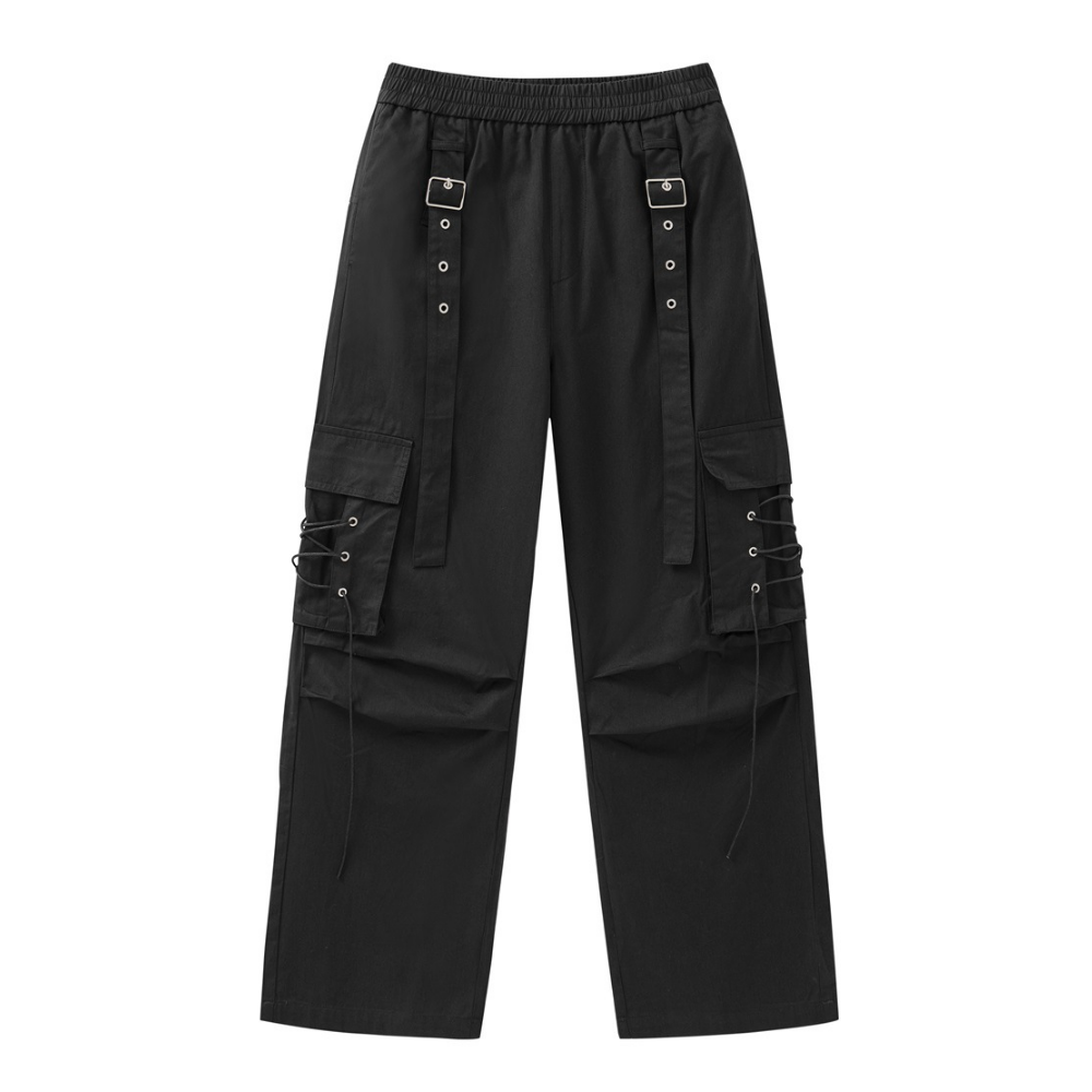 Vintage Solid Color Cargo Pants