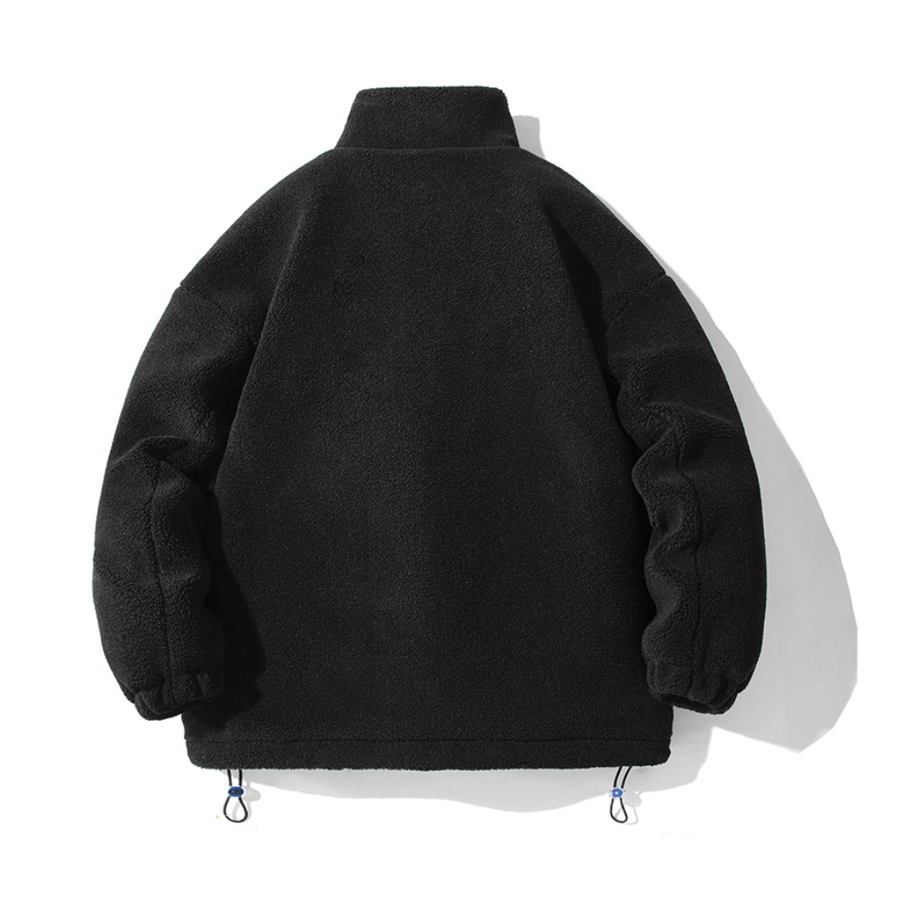 OOC' Casual Lettering Print Sherpa Coat