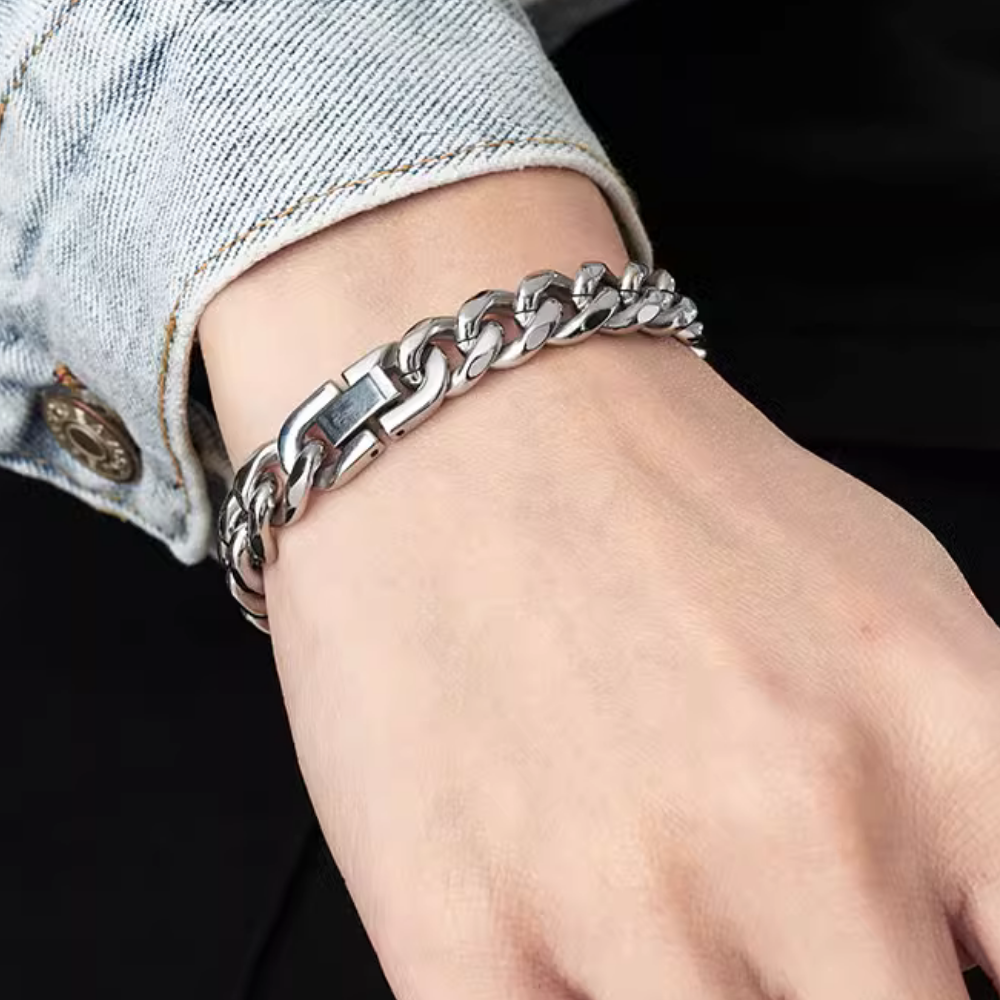 Classic Cuban Clasp Titanium Bracelet