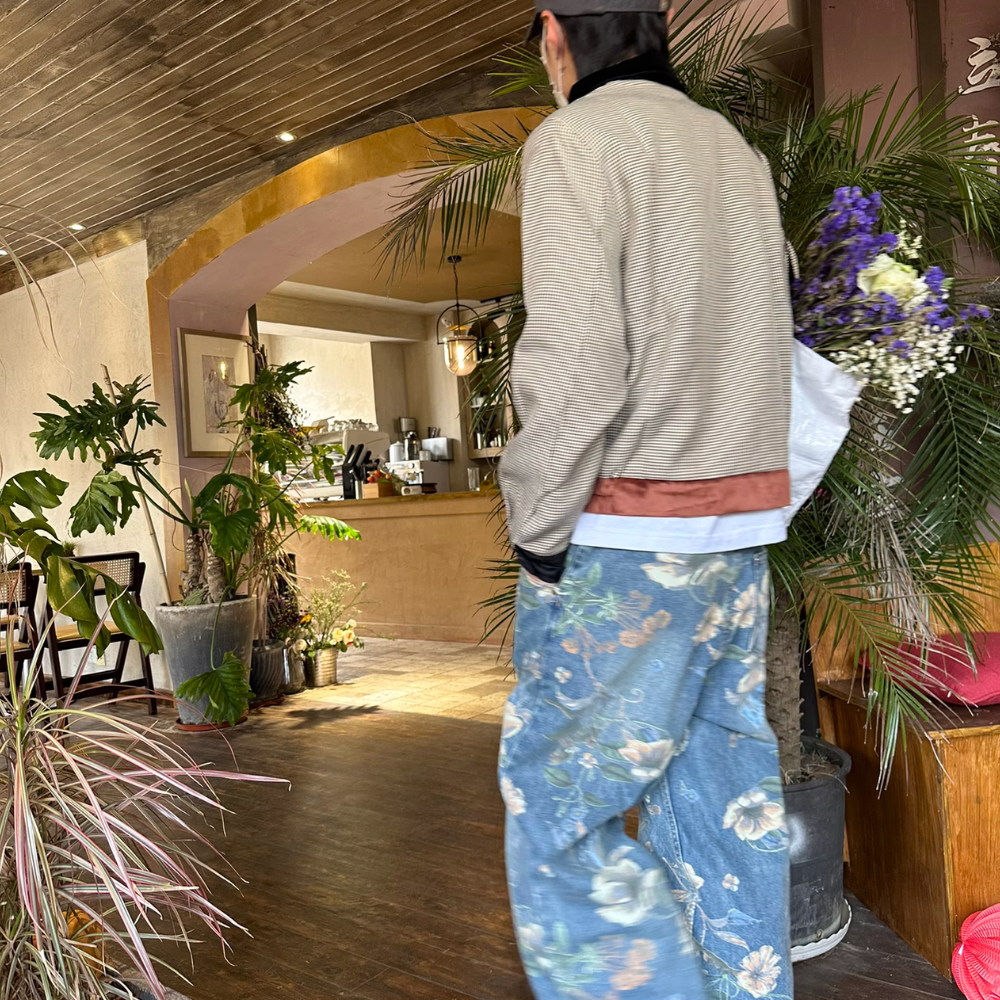 High Street Floral Print Wide Leg Jeans