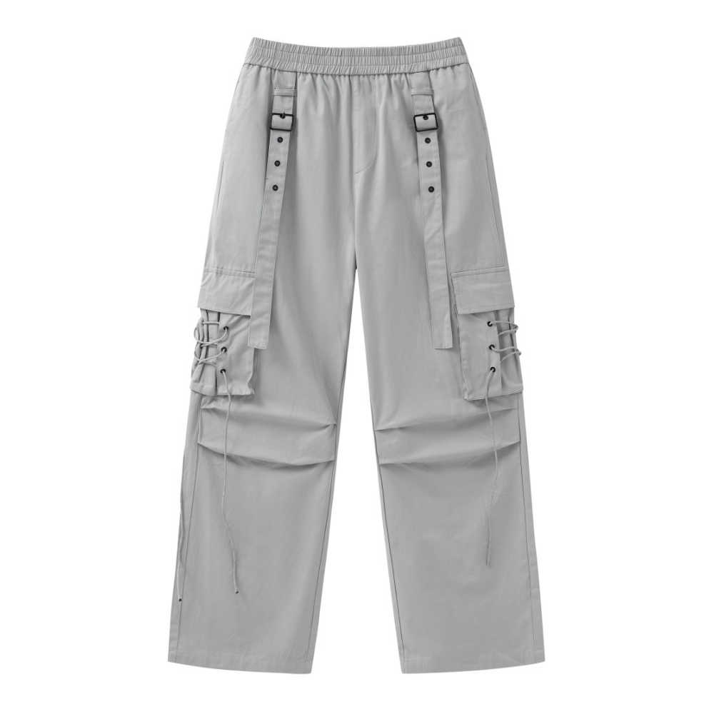 Vintage Solid Color Cargo Pants