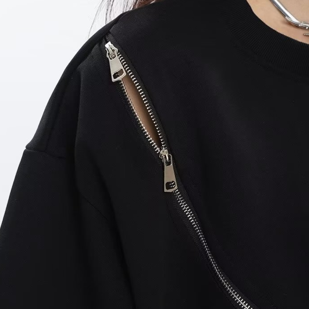 Urban Black Zip Soft T-shirt