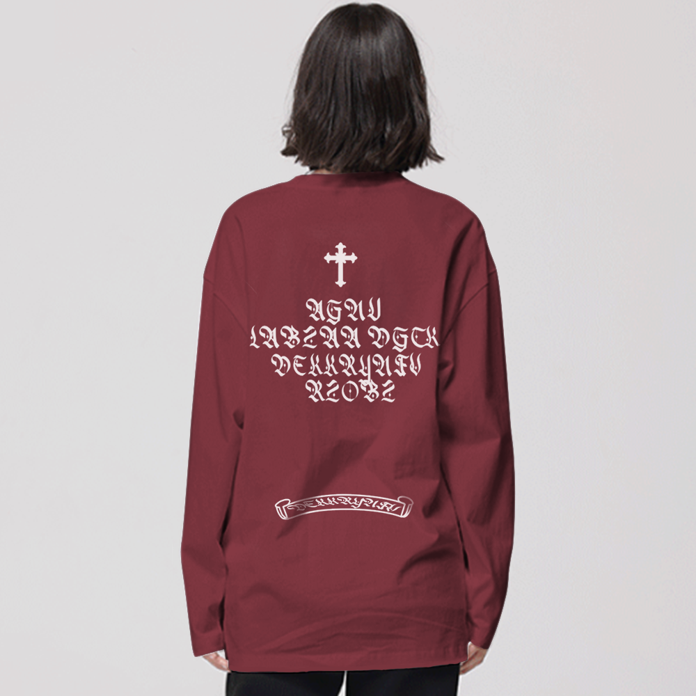 Cross Letter Long Sleeve Shirt