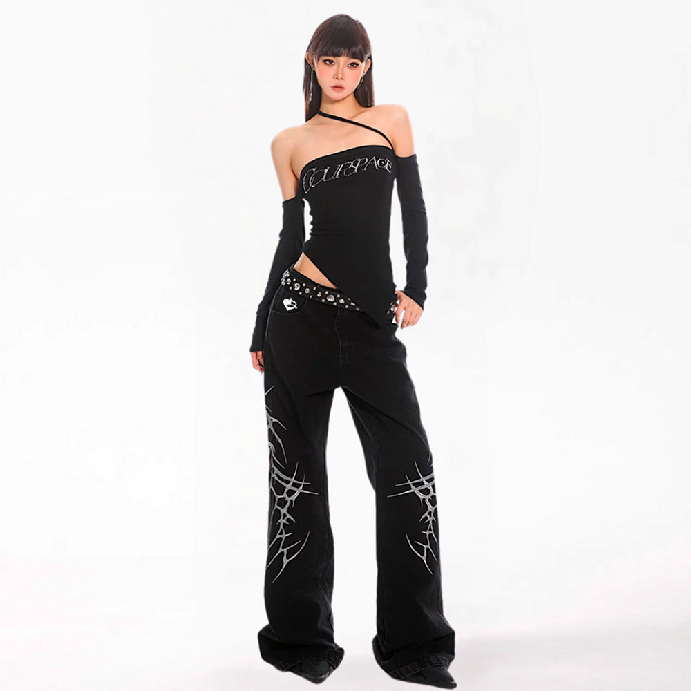 DF High Street Thorn Embroidered Jeans
