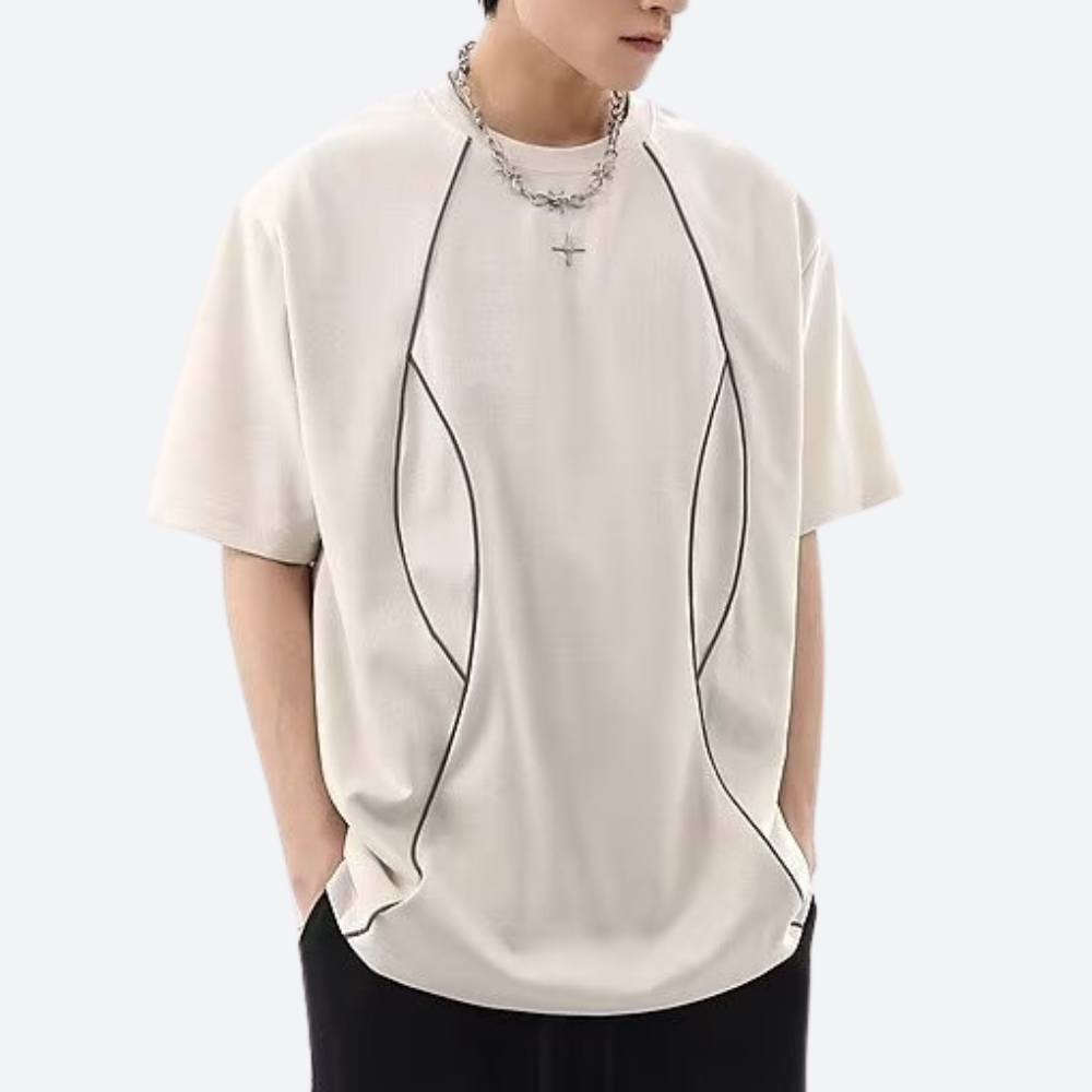 Retro Reflective Strip Star Suede T-shirt