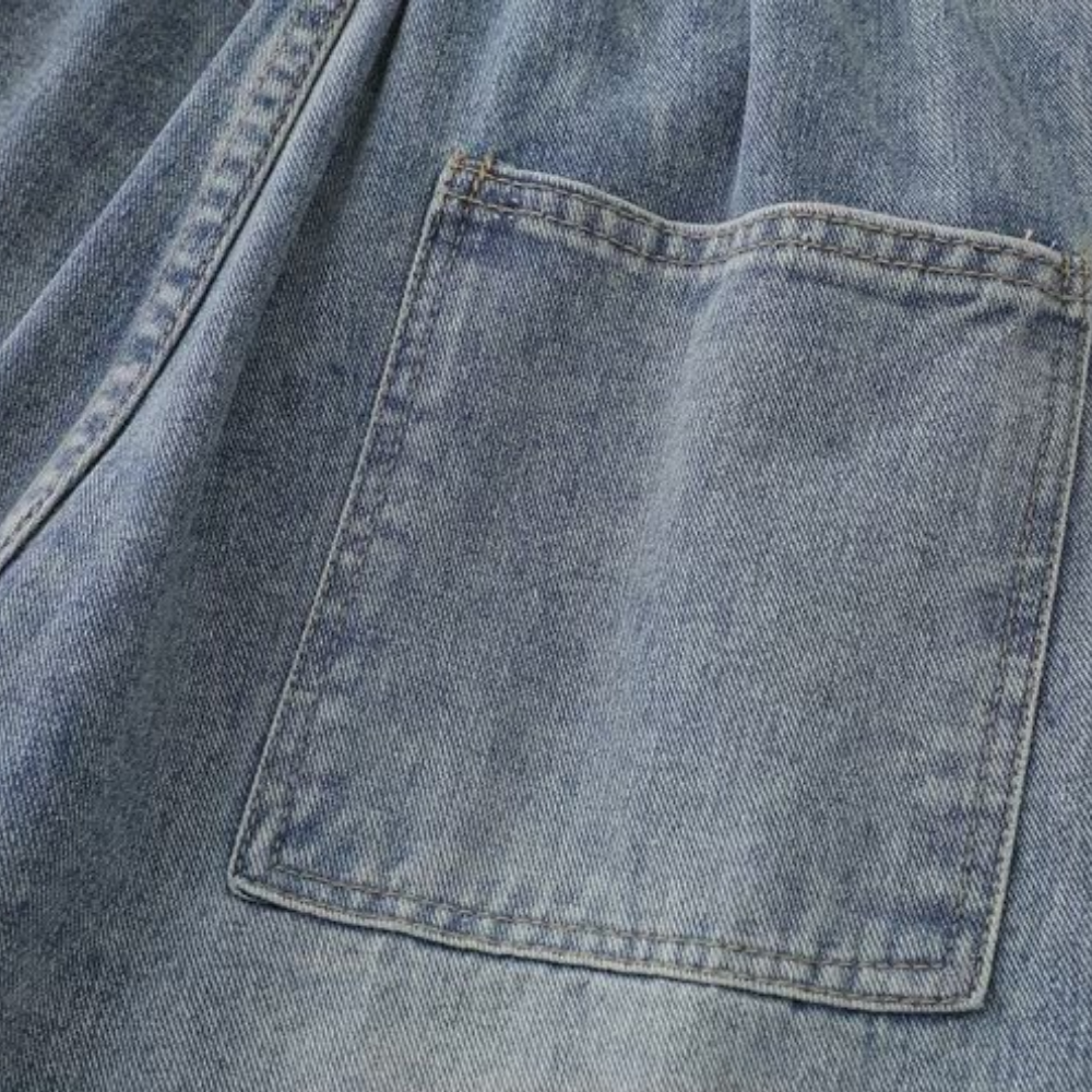 Star Patchwork Distressed Denim Shorts