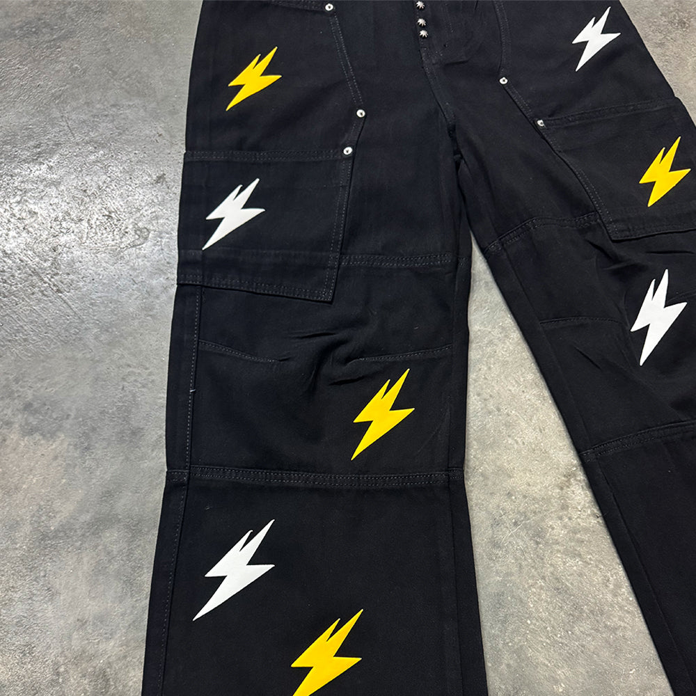 6Kull Light luxury Lightning Cargo Jeans