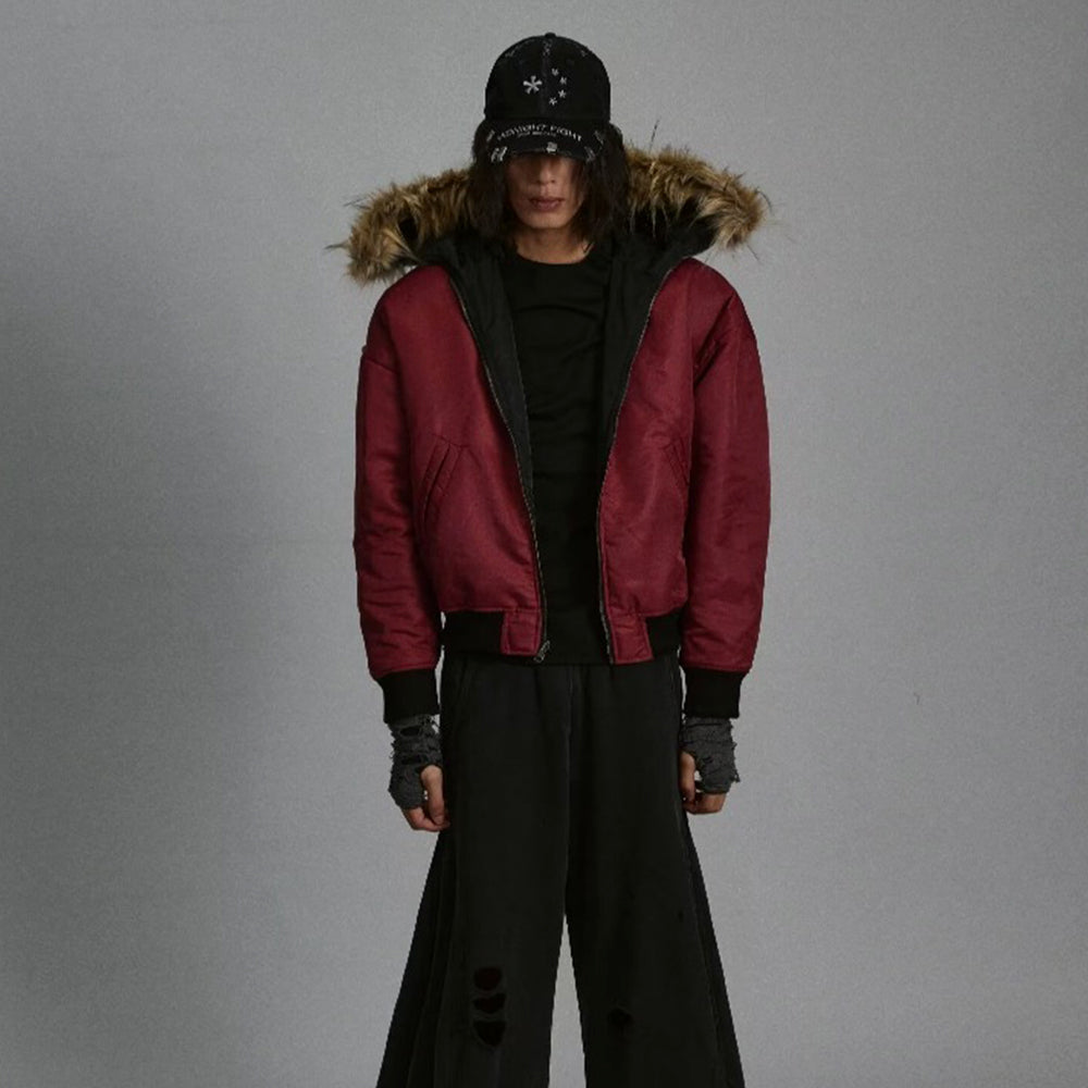 Fur Collar Padded Hooded Jacket