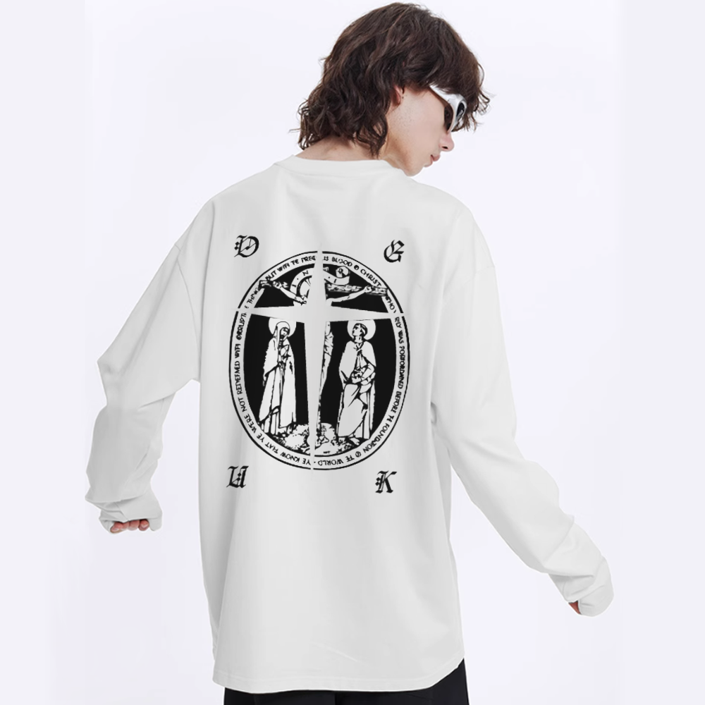 Street Christian Pattern Graphic Sweatshirt