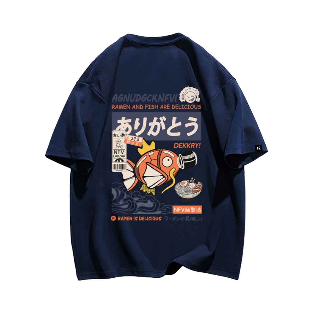 Cute Cartoon Fish Graphic T-Shirt