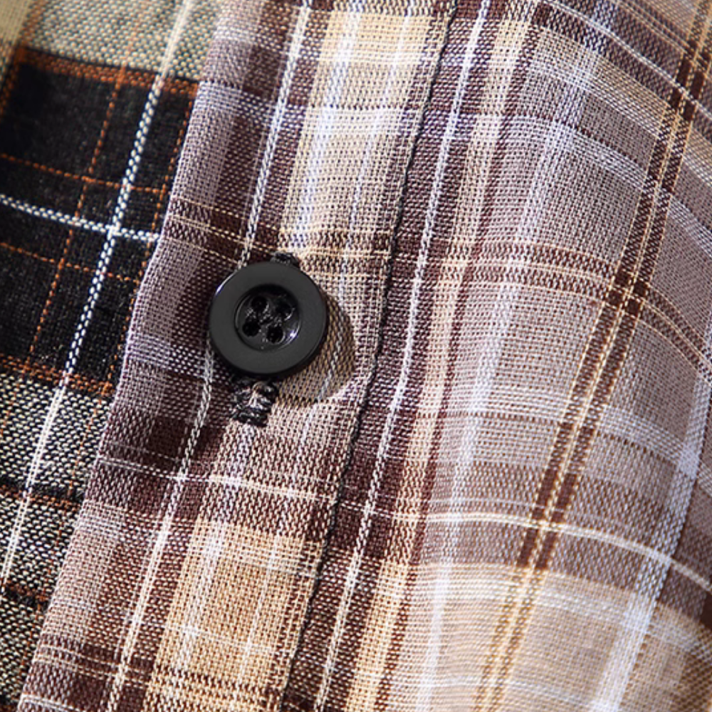 Vintage Patchwork Plaid Shirt