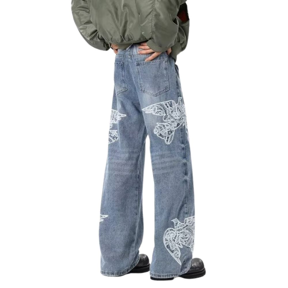 Unseen Echoes Freedom in Stitches Jeans