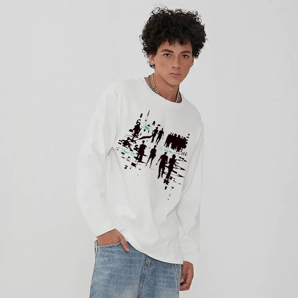 Urban Silhouette Print Long Sleeve Shirt