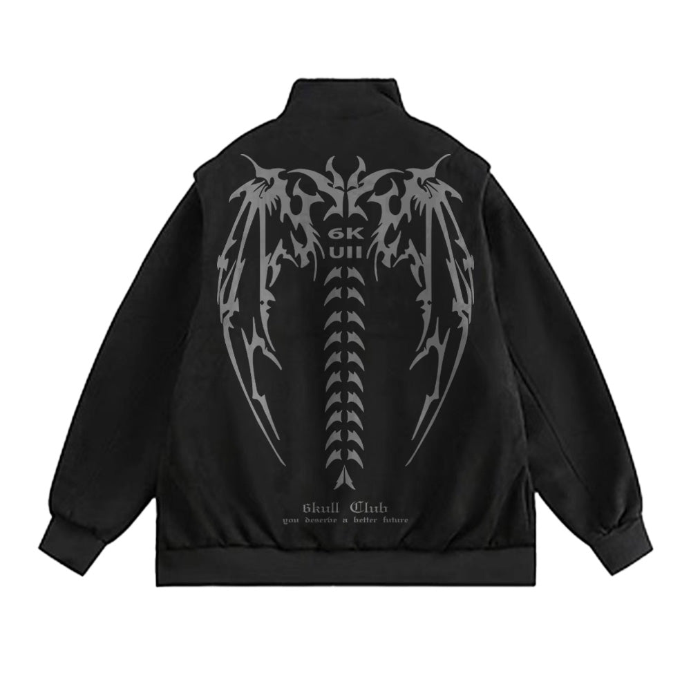 6Kull Stand Collar Bone Wing Jacket