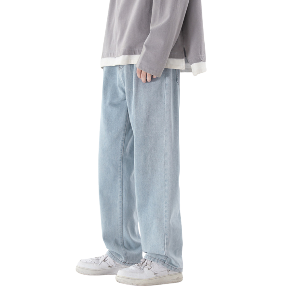 High Street Pure Color Straight Jeans