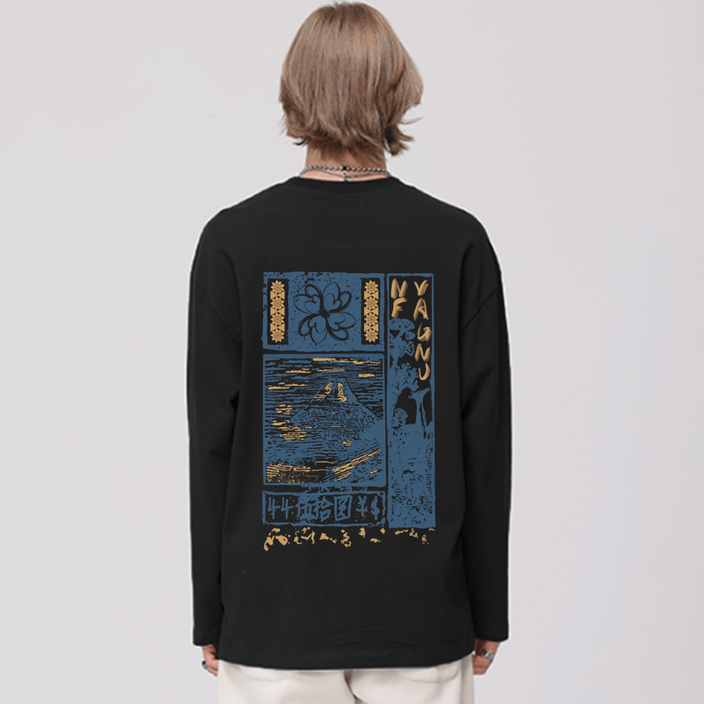 Vintage Graphic Print Long Sleeves