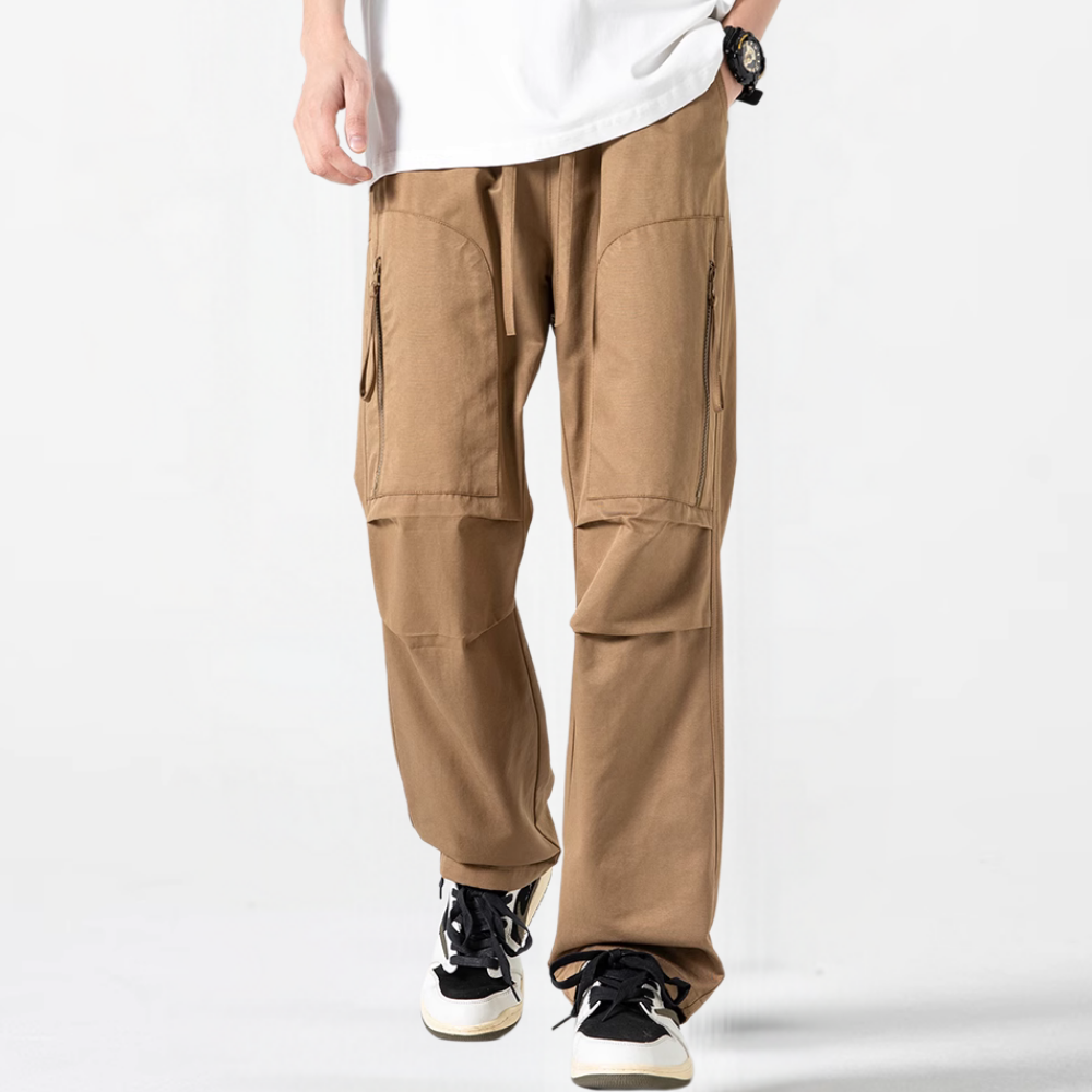 Japanese Zipper Pleated Pocket Cargo Pants