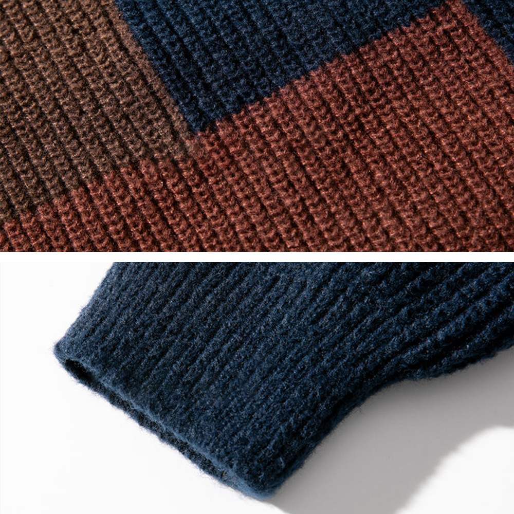 OOC' Thick Needle Texture Stitching Sweater