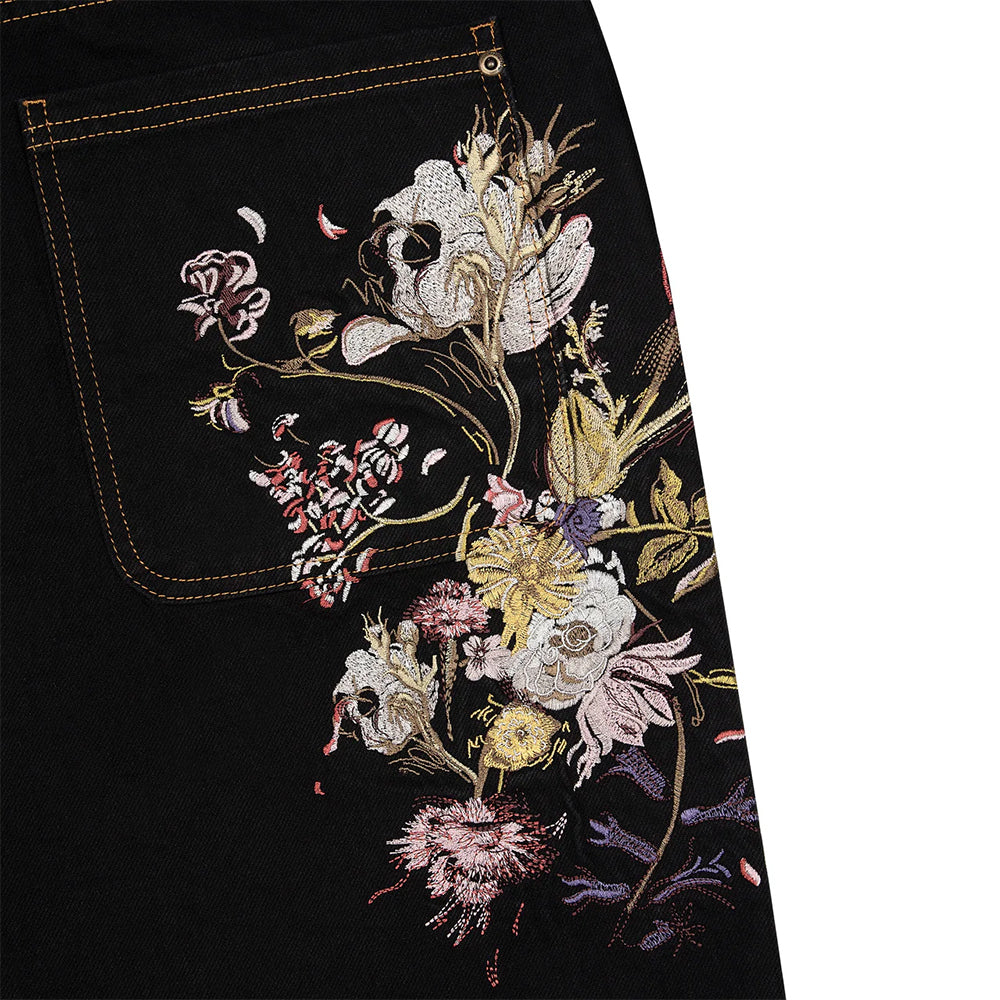 Evokyn Embroidered Denim Jeans with Floral Bloom