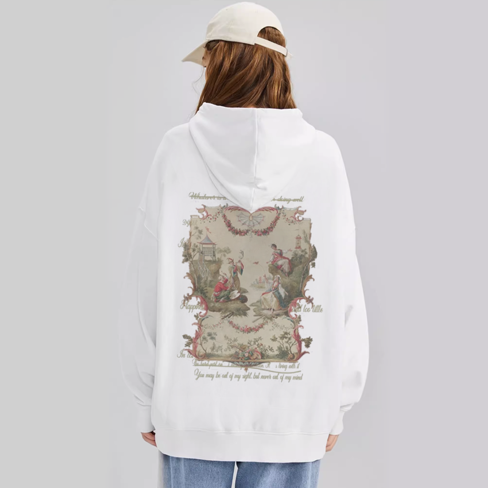 Vintage Graphic Letter Print Hoodie