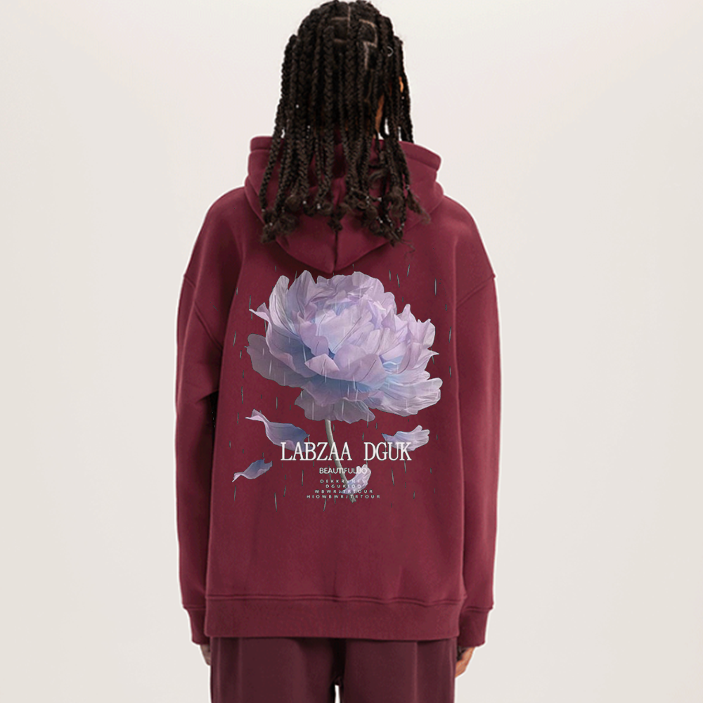 Street Oversize Rose Graphic Hoodie