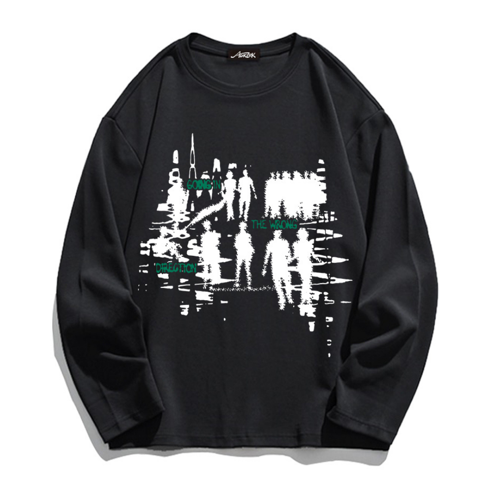Urban Silhouette Print Long Sleeve Shirt