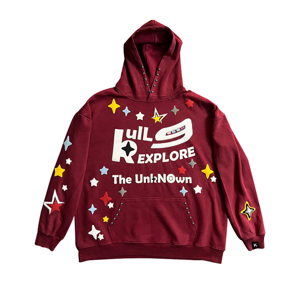 6Kull Full Puff Print Crystal Luxury Milky Way Hoodie