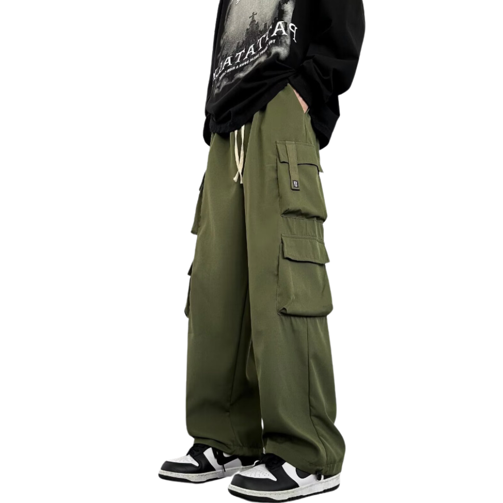 American Cotton Wide-Leg Hiking Cargo Pants