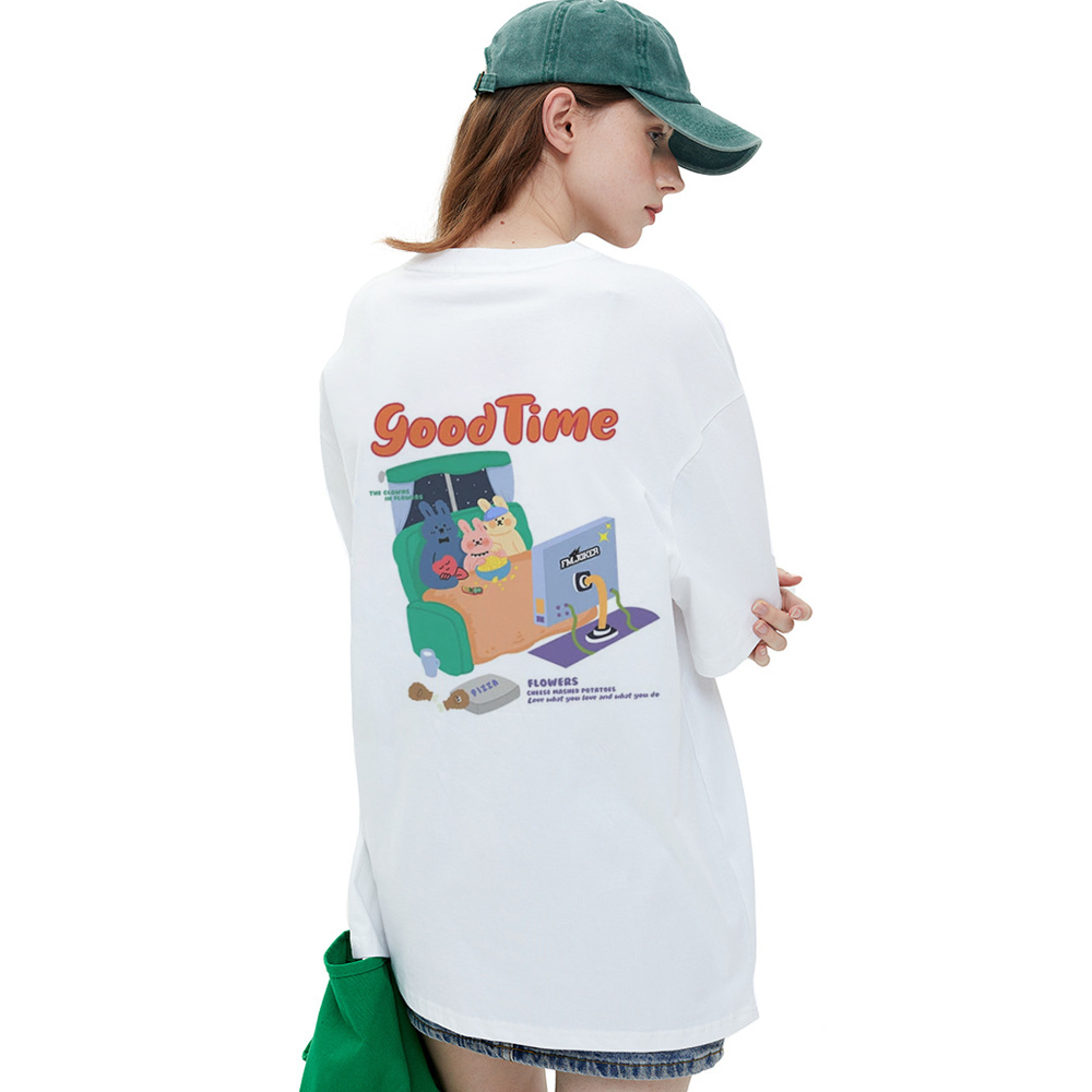 Cute Bunny Family Watching TV T-Shirt