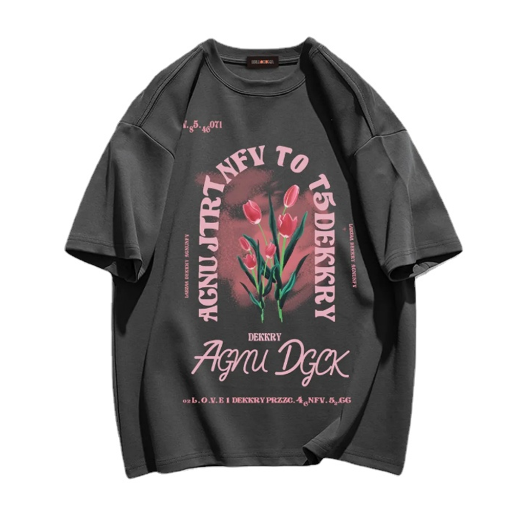American Street Tulip Print Cotton T-shirt