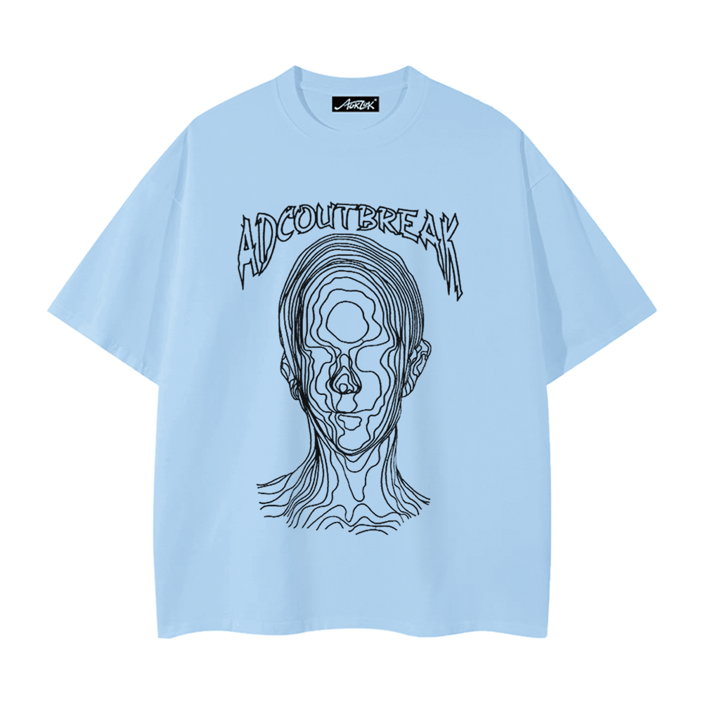 Line Face Letters T-Shirt
