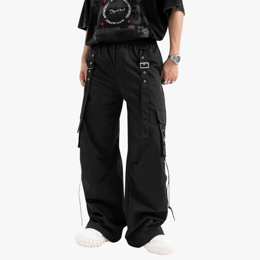 Vintage Solid Color Cargo Pants