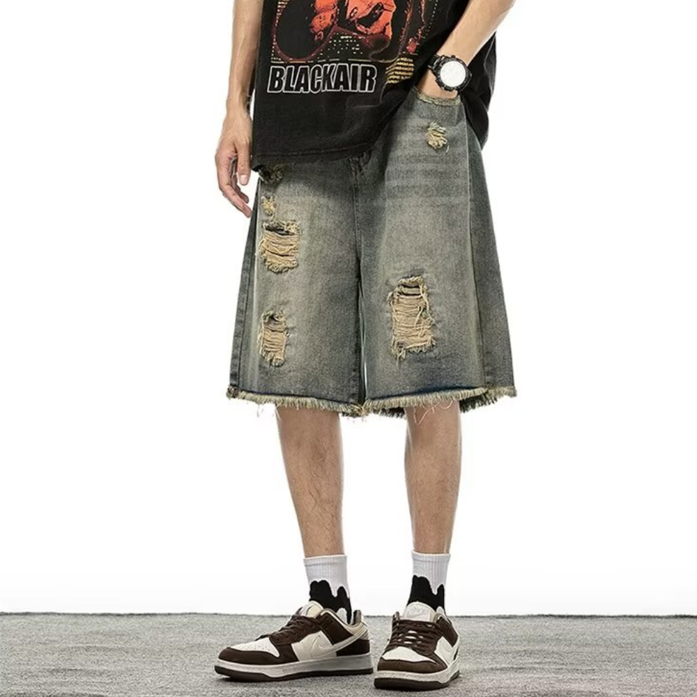 American Vintage Distressed Denim Shorts