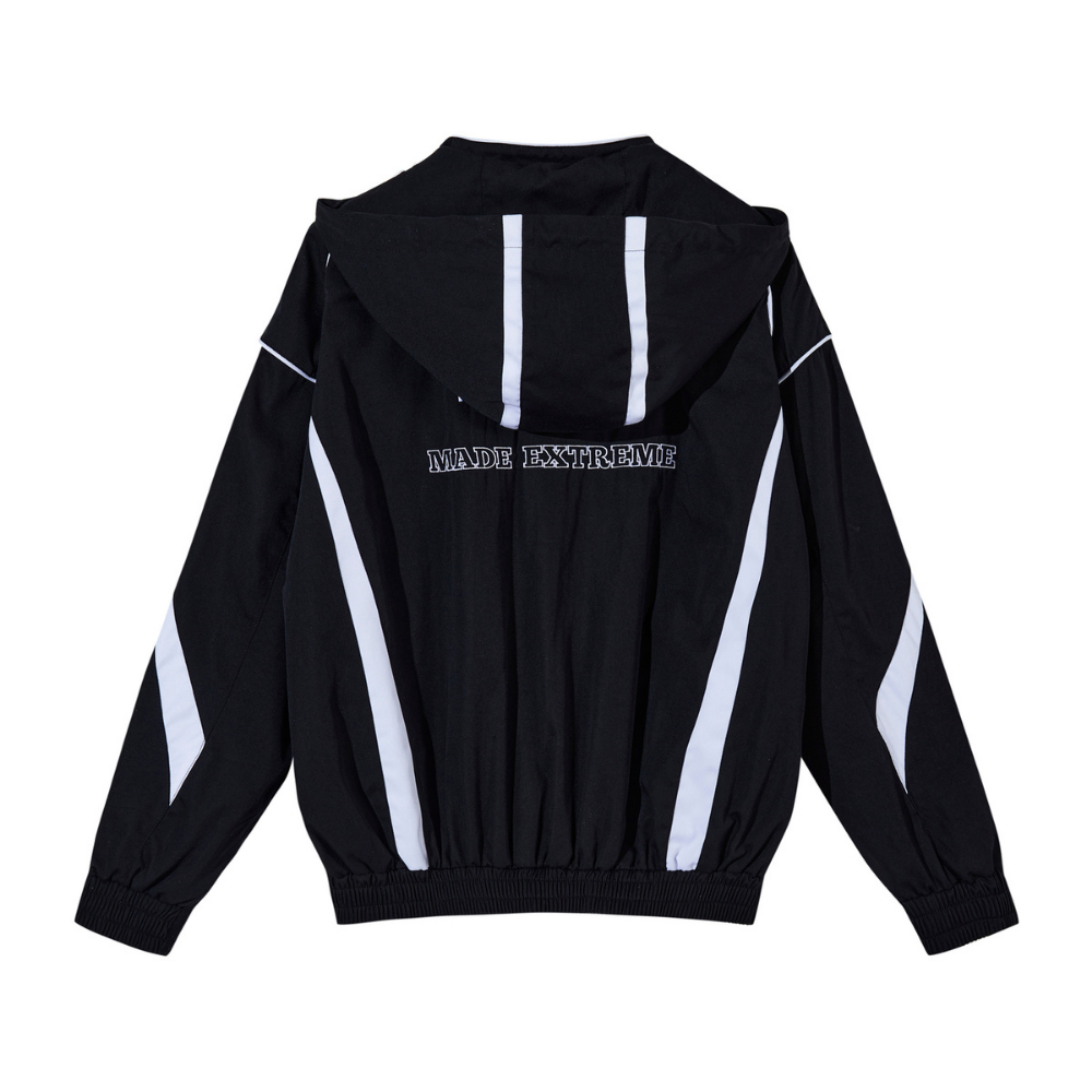 Motorcycle Style Hooded Embroidery Jacket
