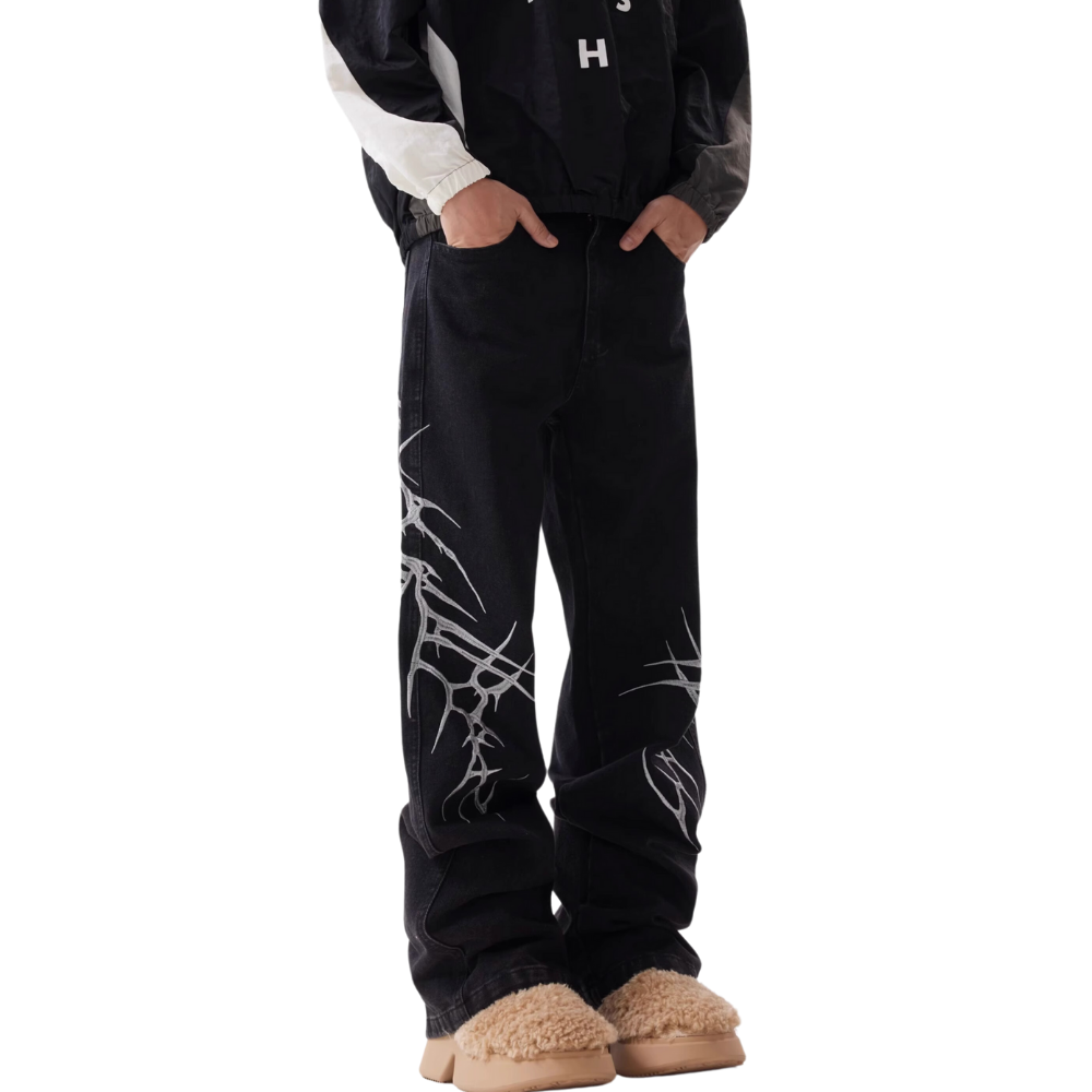 DF High Street Thorn Embroidered Jeans