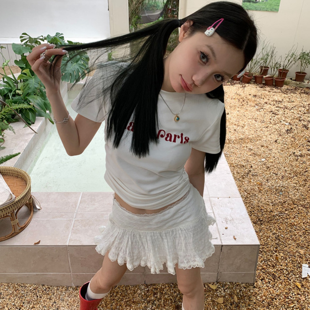 Women's Casual Drawstring Letter T-shirt