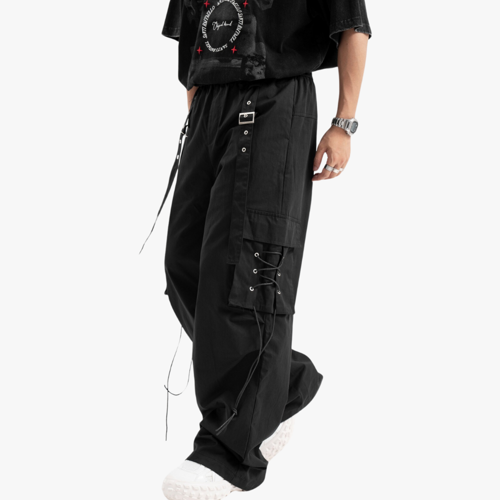 Vintage Solid Color Cargo Pants