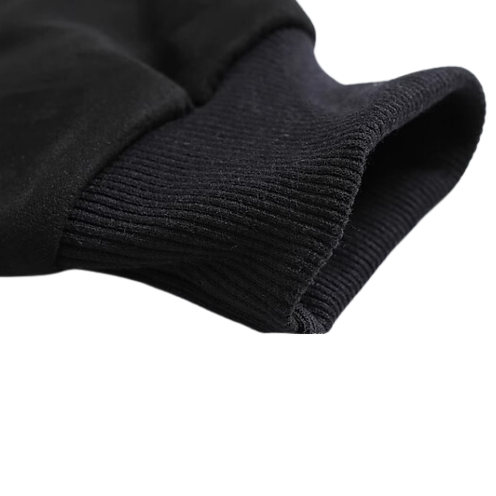 Street Cross Letter Embroidered Suede Sweatshirt