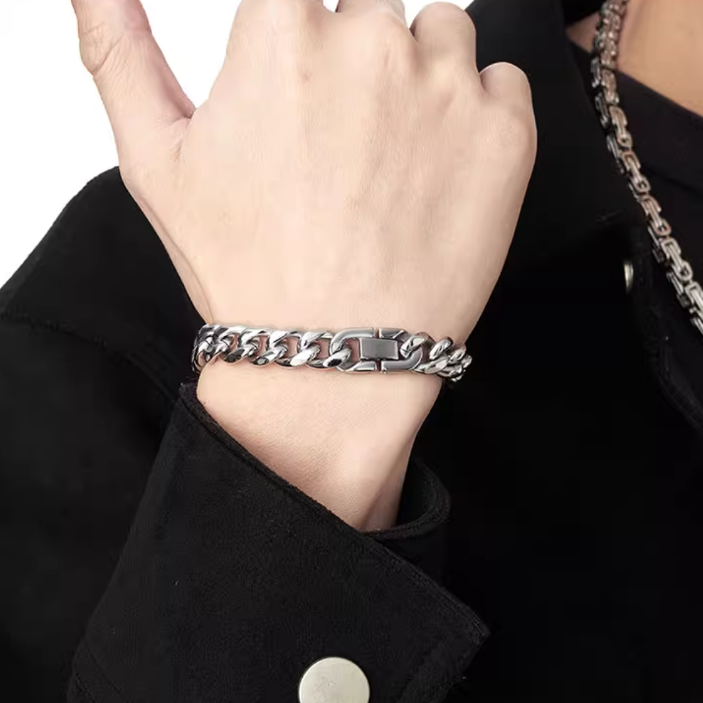 Classic Cuban Clasp Titanium Bracelet
