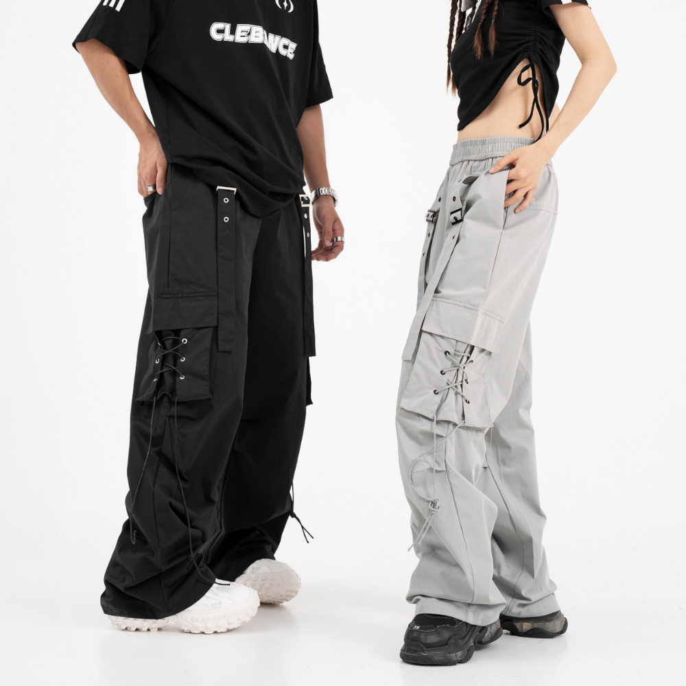 Vintage Solid Color Cargo Pants