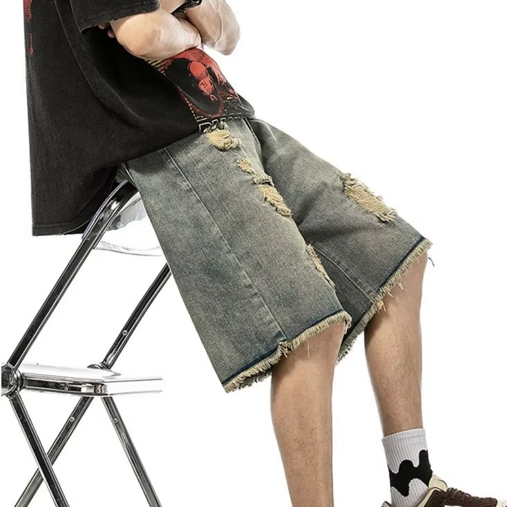 American Vintage Distressed Denim Shorts