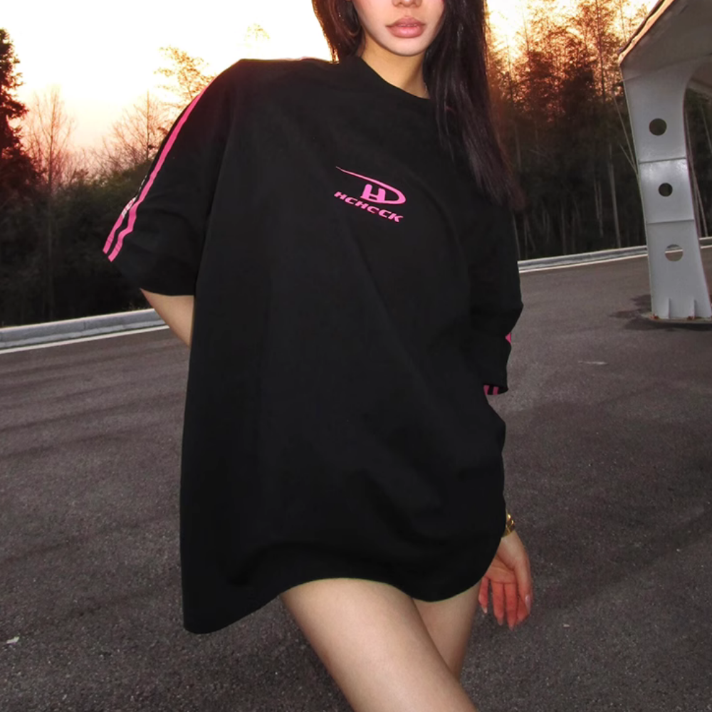 American Raglan Printed Cotton T-shirt