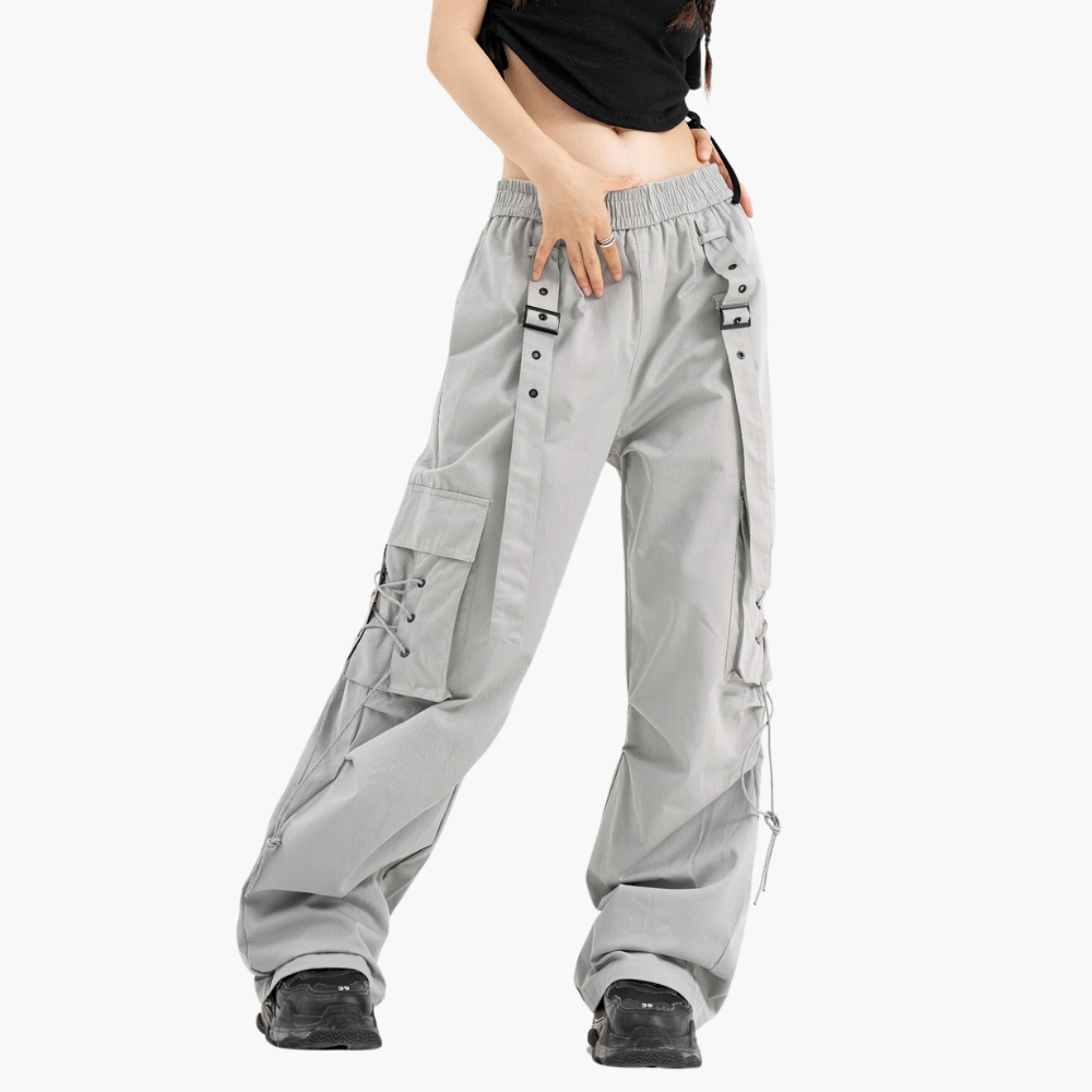 Vintage Solid Color Cargo Pants