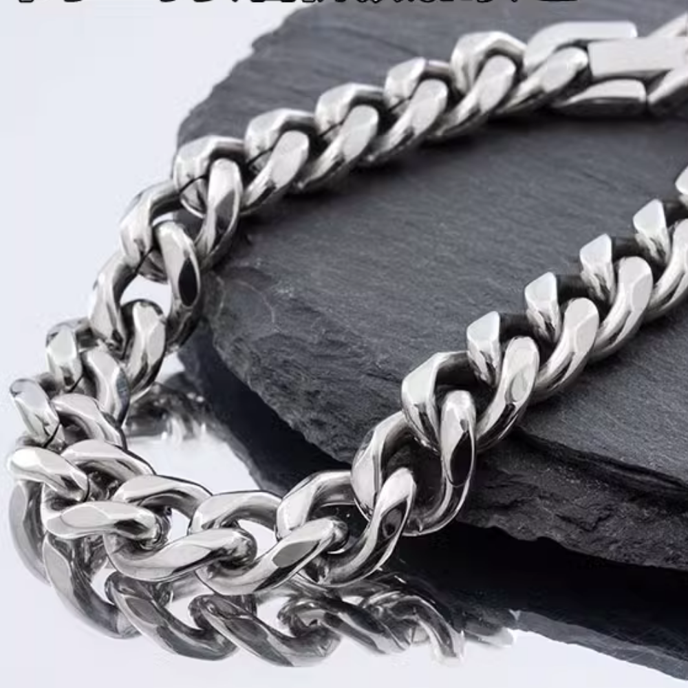 Classic Cuban Clasp Titanium Bracelet